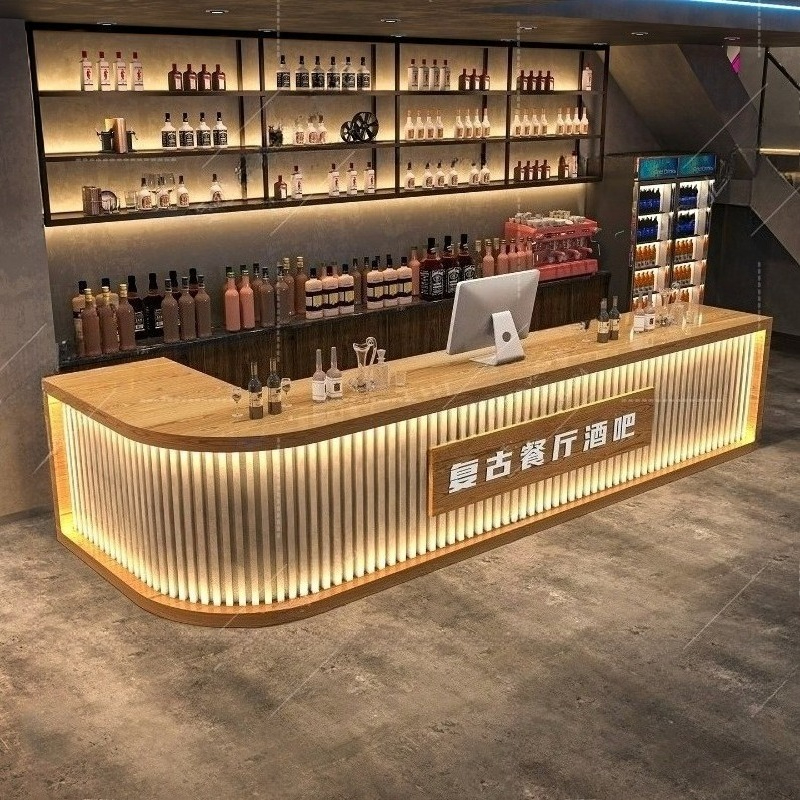 レストランフロントデスク受付カウンター理髪店クラシック L 字型受付デスク美容室モストラドールレセプシオンオフィス家具
