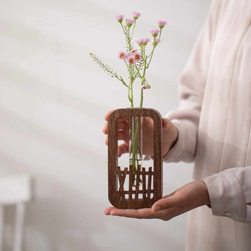 クリエイティブレトロ水耕緑植物試験管エレガントなガラス試験管花瓶ホームウェディング装飾オフィスデスクトップ装飾
