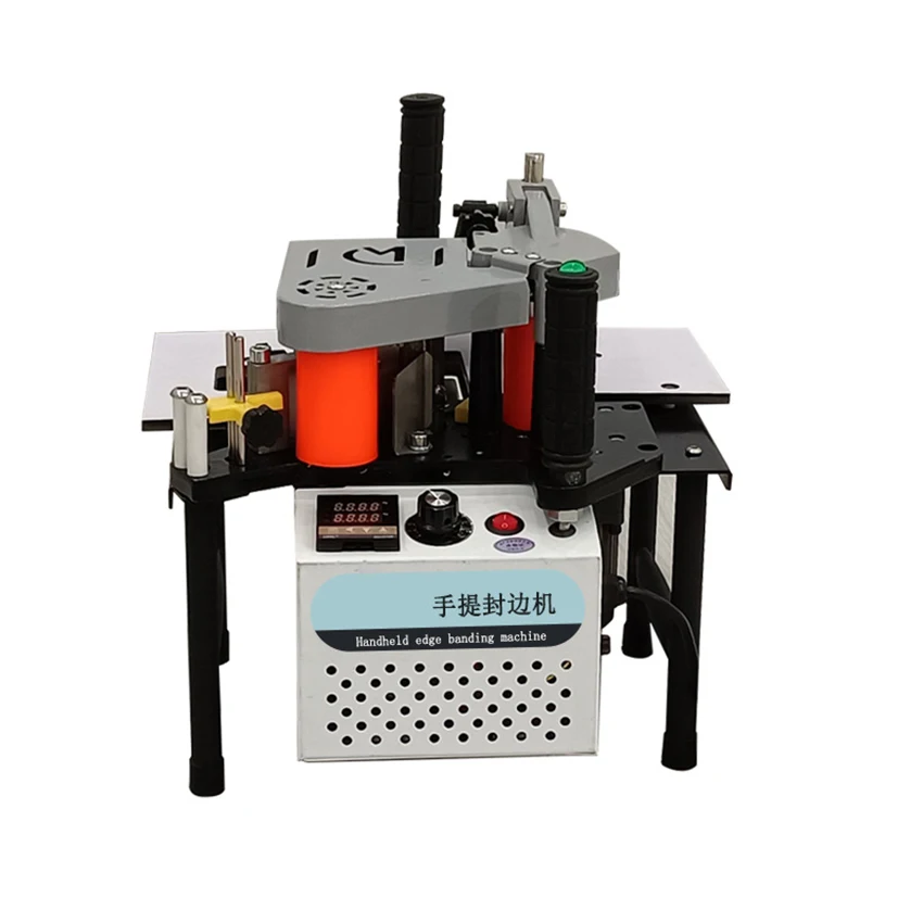 1100W Small Manual Edge Banding Machine Double Side Gluing Portable Edge Bander Woodworking Edge Banding Machine 220V