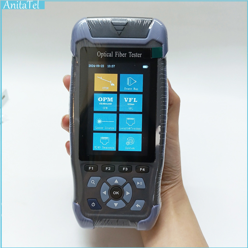 ミニ OTDR 光反射計 9 機能 VFL OLS OPM イベントマップ 24Db 64 キロファイバーケーブルイーサネットテスター