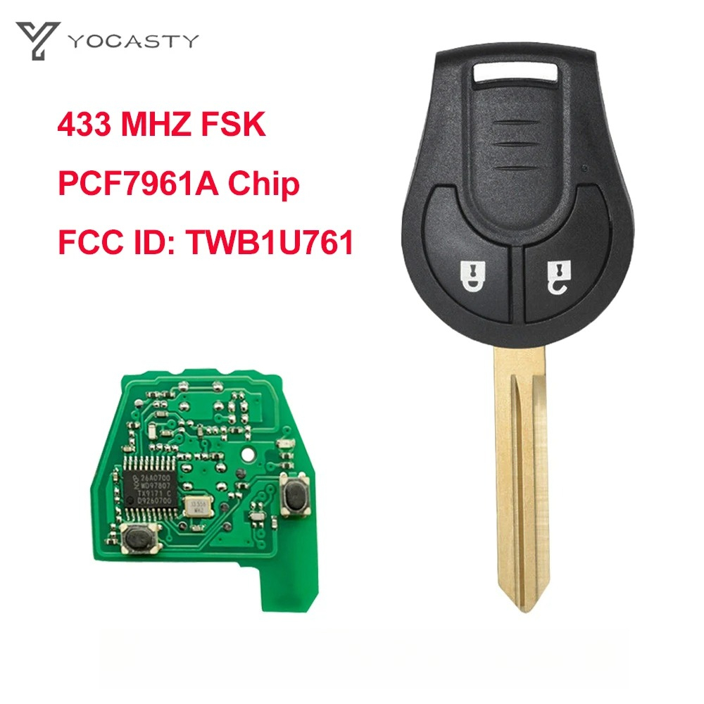 YOCASTY TWB1G766 リモート車のキー PCF7961A 433MHz 日産さんマイクラノート 2014 2015 2016 2017