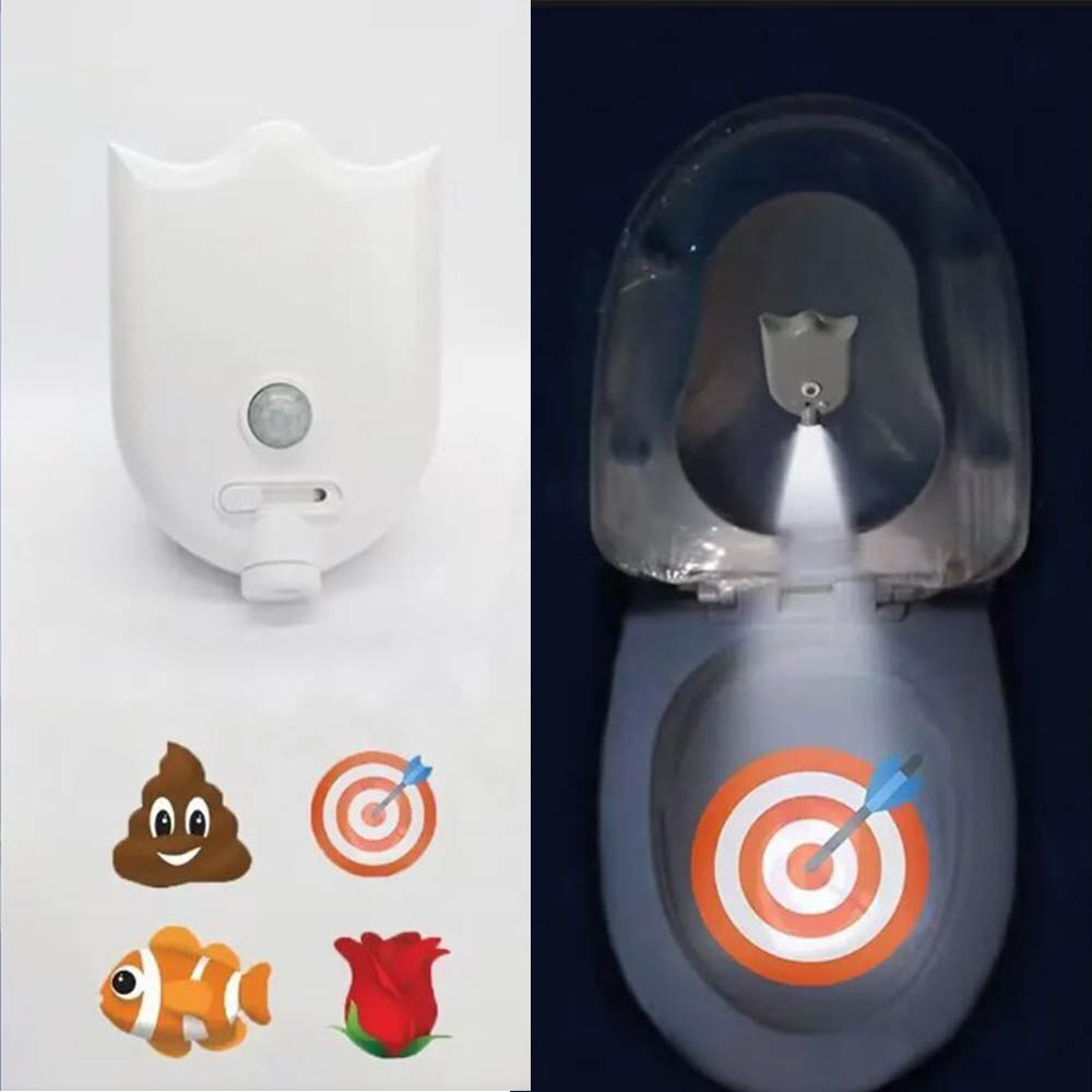モーションセンサー LED バックライトトイレ投影ランプクリエイティブトイレミニナイトランプ便器便座センサー照明ランプ