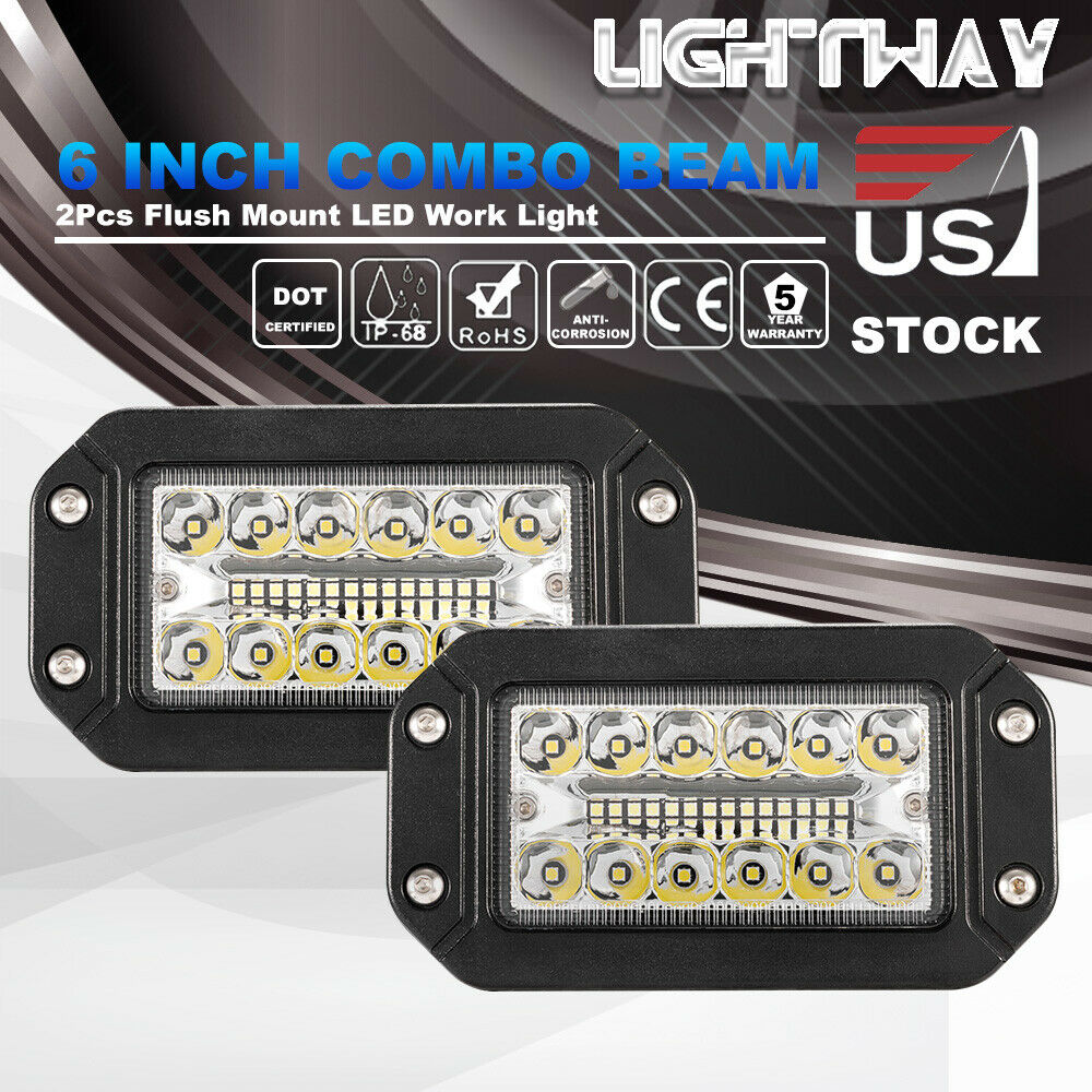 T-Top-Rated-2 個 12V 6 インチフラッシュマウントワークライト 26 LED 超高輝度スポットライト車のヘッドライト