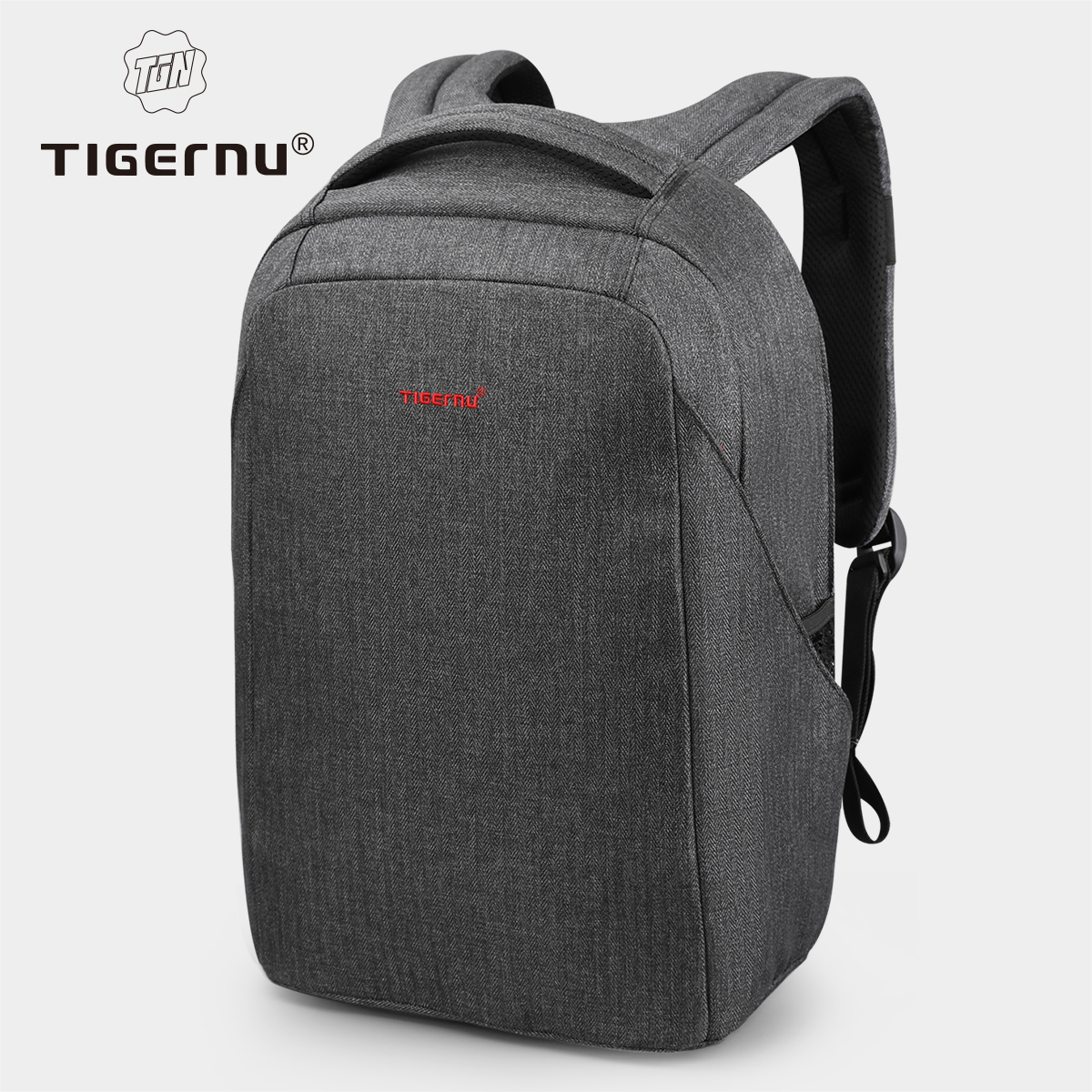 Tigernu 男性盗難防止バックパック 15.6 インチのラップトップバックパックバッグ USB ポートトラベルバッグ男性 Mochila カジュアル通学ナップザック