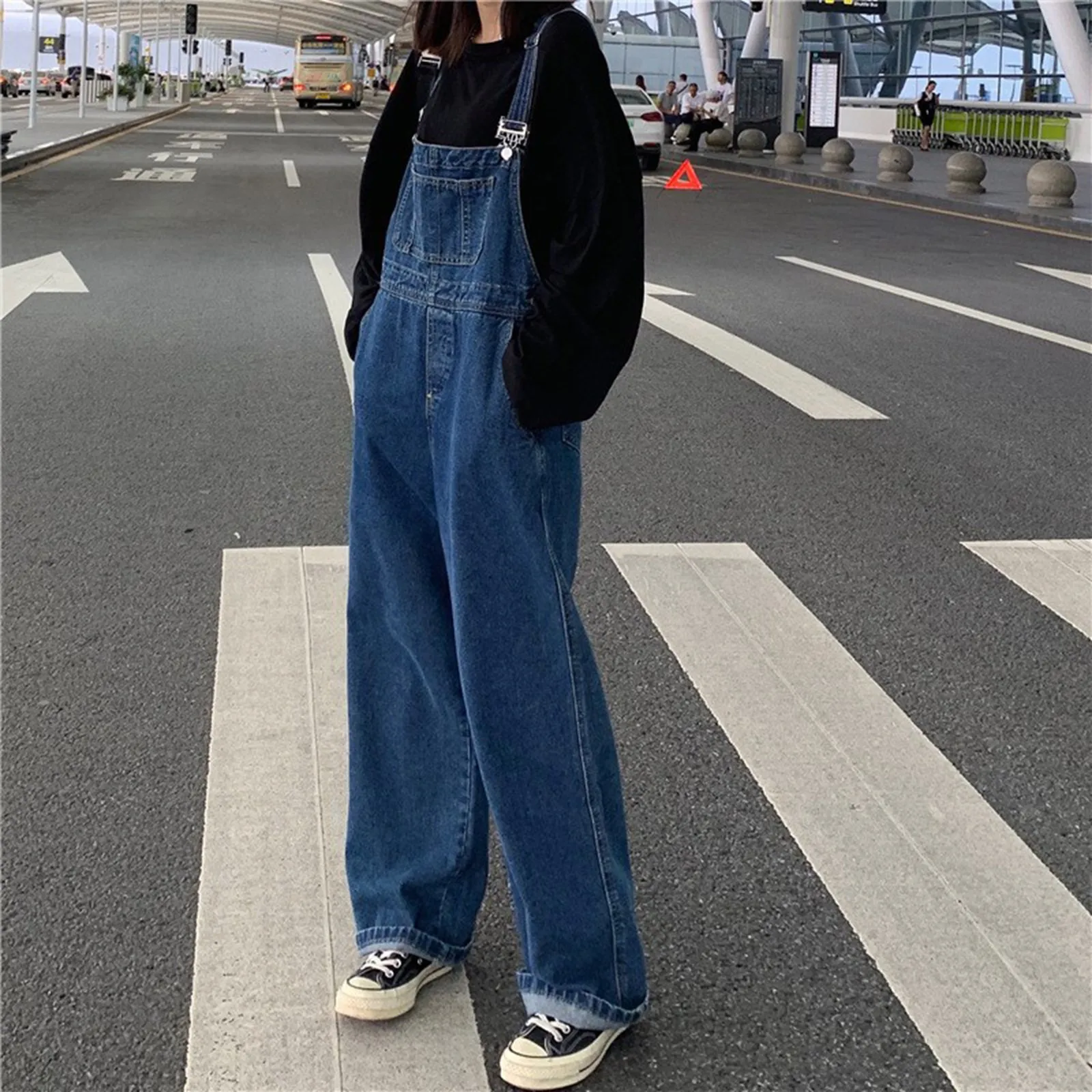 Y2K 女性デニムジャンプスーツワイドレッグストラップオーバーオールストリートブルージーンズジャンプスーツカジュアルロンパース & ジャンプスーツ