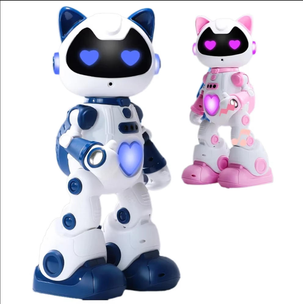 リモコンスマートロボットおもちゃ子供用インタラクティブウォーキングダンスロボットジェスチャーコントロールタッチセンサーLEDライト付きRechargea