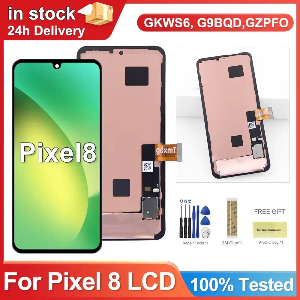 AMOLED ディスプレイスクリーン Google Pixel 8 Lcd ディスプレイ GKWS6 G9BQD GA04851-US タッチスクリーン フレームアセンブリ交換付き