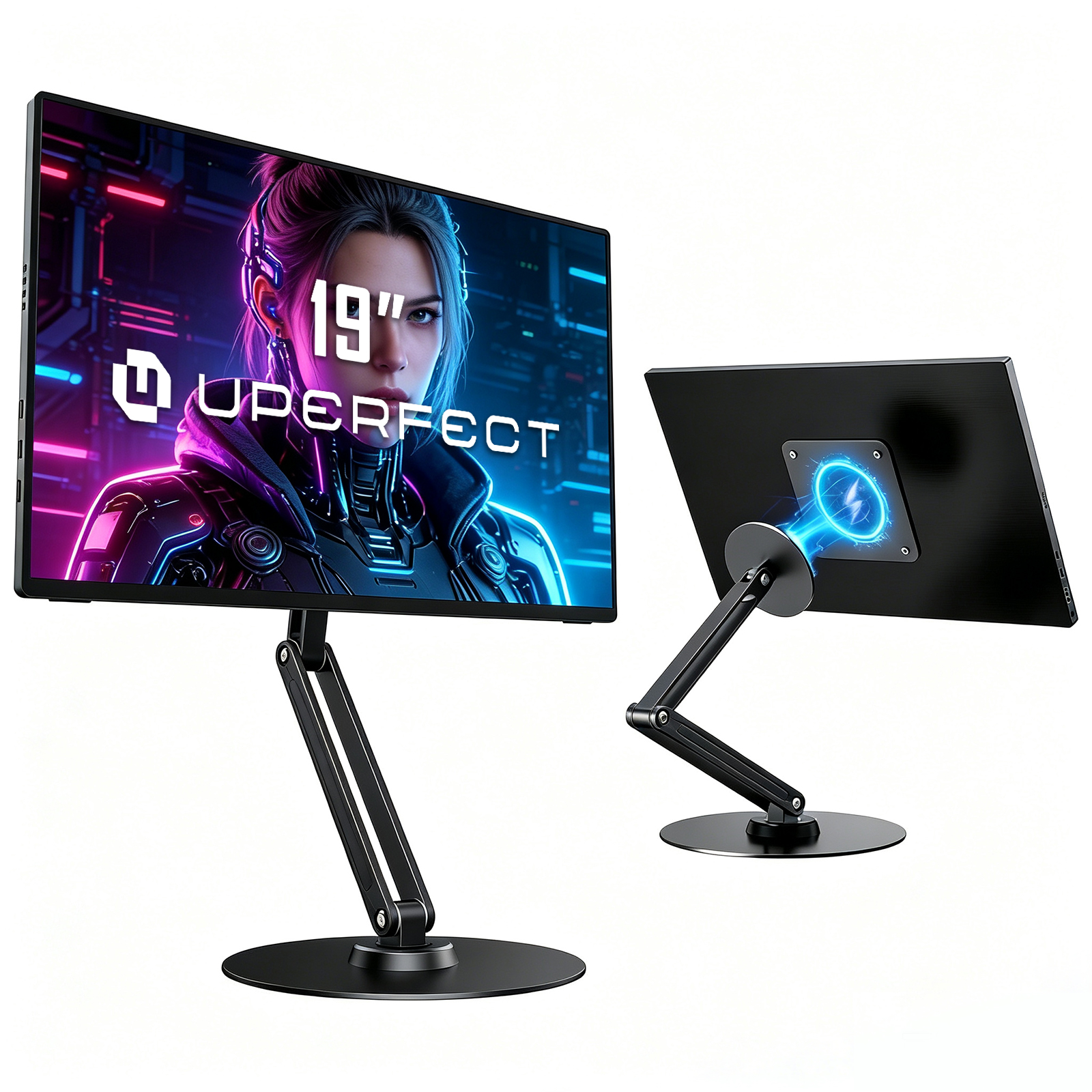 完璧な金属磁気ブラケット VESA 2 IN 1 スタンド最大サポート 19 インチポータブルモニター、調整ホルダー付き 7 "-19" ディスプレイ用