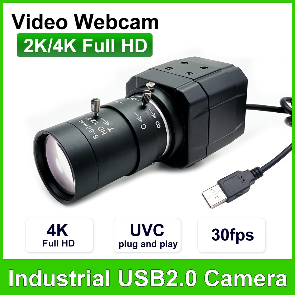 ウェブカメラ 4K ストリーミング Web カメラ 2K 30FPS USB カメラ CS 5-50mm 可変焦点レンズ付き Teams/OBS/PC/Mac/ラップトップ用 UVC OTG サポート