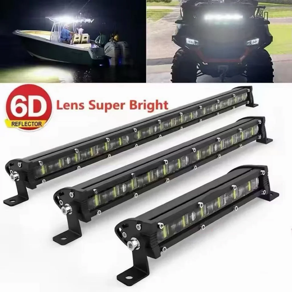 HAOLIDE 6D 1 行 14 インチ 20 インチ 26 インチ LED ワークライトバー駆動ライトバー 6000K 車ボート SUV トラックオフロード使用 12V24V