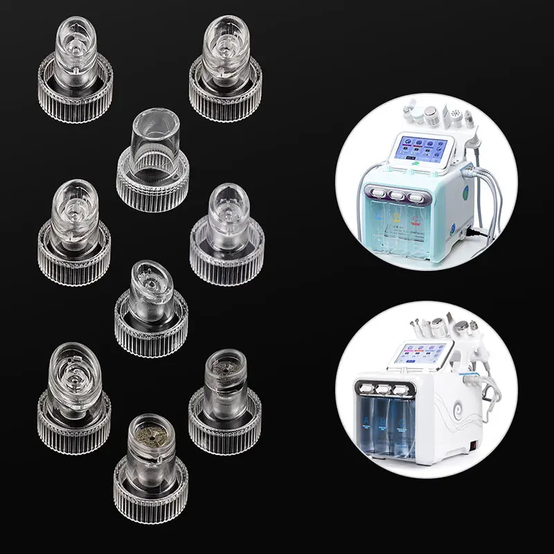 9 個ヘッド交換ハイドロダーマブレーションプラスチックヒント H2O2 水酸素ジェットピールハイドラフェイシャルマイクロダーマブレーションアクセサリー