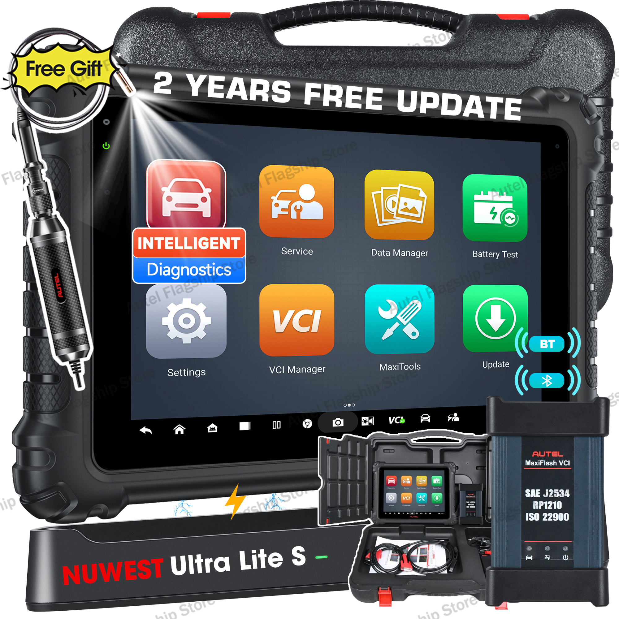 Autel MaxiCOM Ultra Lite S スキャナ車インテリジェント診断ツール高度な ECU プログラミング