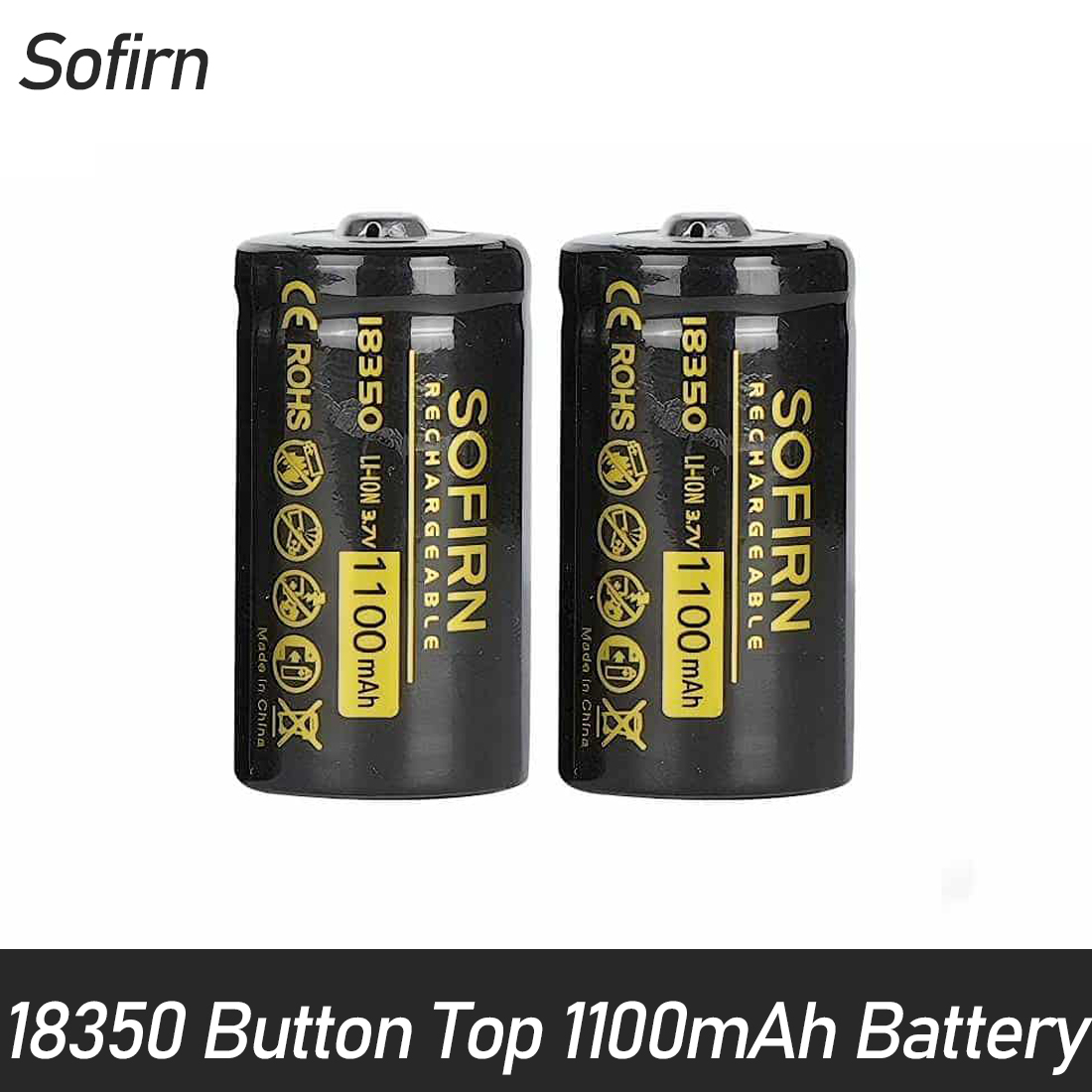Sofirn 18350 電池ボタントップ 1100mAh 懐中電灯用バッテリー