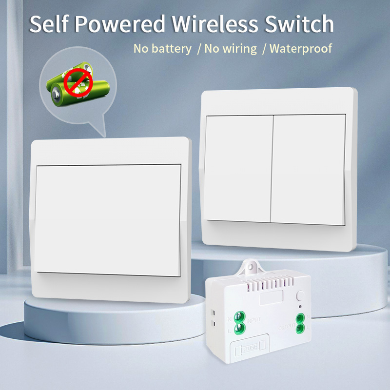 自己発電ワイヤレススイッチ IP44 防水バッテリーなし家庭用リモコンプッシュボタン壁ライトスイッチ