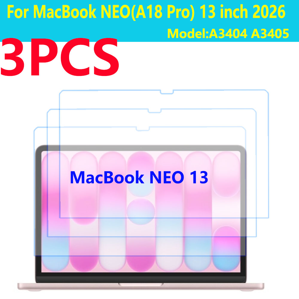 HD 強化ガラススクリーンプロテクター MacBook Neo (A18 Pro) 13 インチ 2026 傷防止保護フィルムモデル A3404 A3405