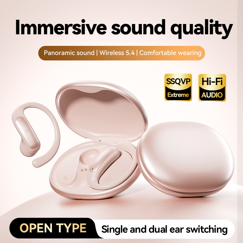 オープンイヤー Bluetooth 5.4 ヘッドフォン、Hi-Fi オーディオを備えた 99% 指向性オーディオ、スポーツ用の快適なイヤホン
