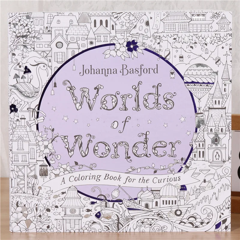 英語版 Worlds of Wonder 素晴らしい世界ぬりえブック 大人用減圧落書き絵画卸売