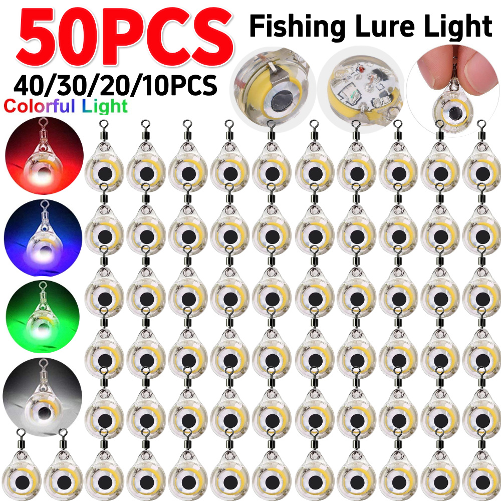10-100 個ミニ釣りルアーライト LED ディープドロップ水中目の形イカ魚餌発光ルアー魚を誘引するため