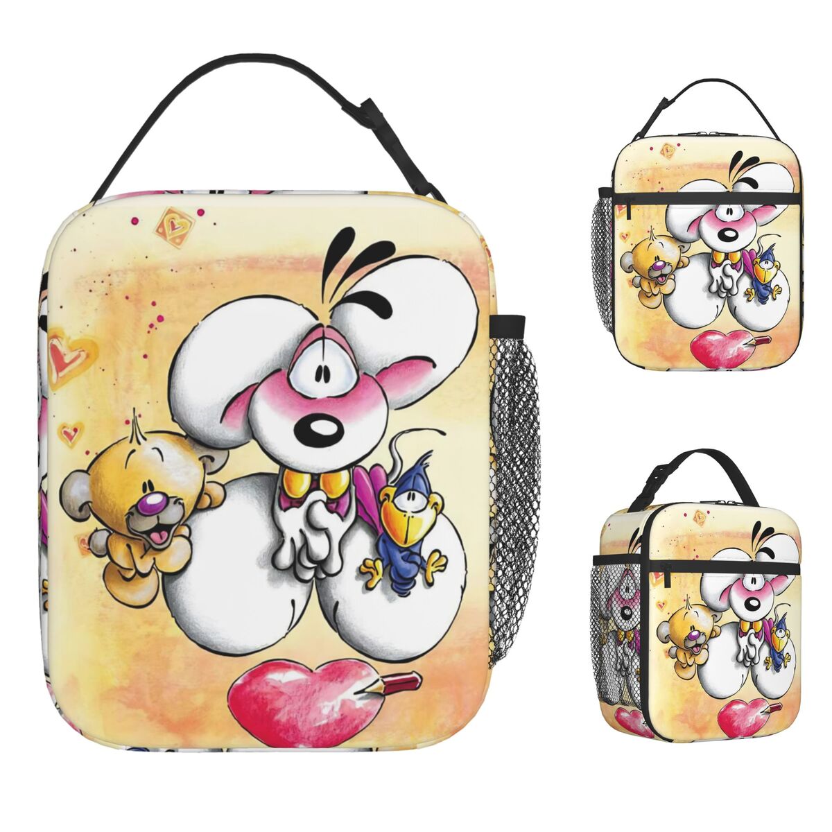 かわいい Diddl ランチバッグ子供のためのプリント弁当箱レジャーオフィスクーラーバッグポータブル断熱オックスフォードサーマルランチバッグ