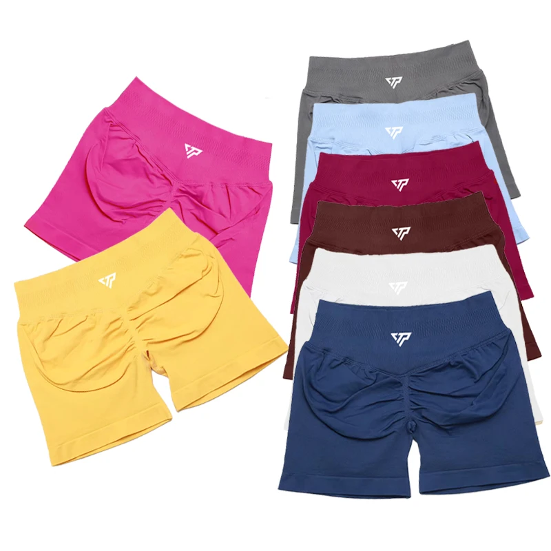 Keep That Pump ヨガショーツ ジムショーツ リコイルスクランチショーツ Womem シームレスシリコンプリント高品質フィットネススポーツショーツ