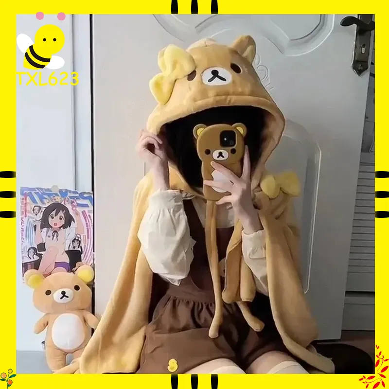 リラックマかわいい漫画ソフトエアコンブランケットマントホームオフィス学生寮昼寝理想的なホリデーサプライズギフト