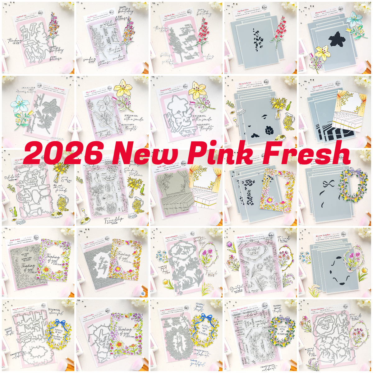 2026年新作 ピンクフレッシュフローラル サンリットガーデン メタルカッティングダイスタンプ ステンシル ホットフォイル 和紙 スクラップブッキング DIY デコレーション クラフト