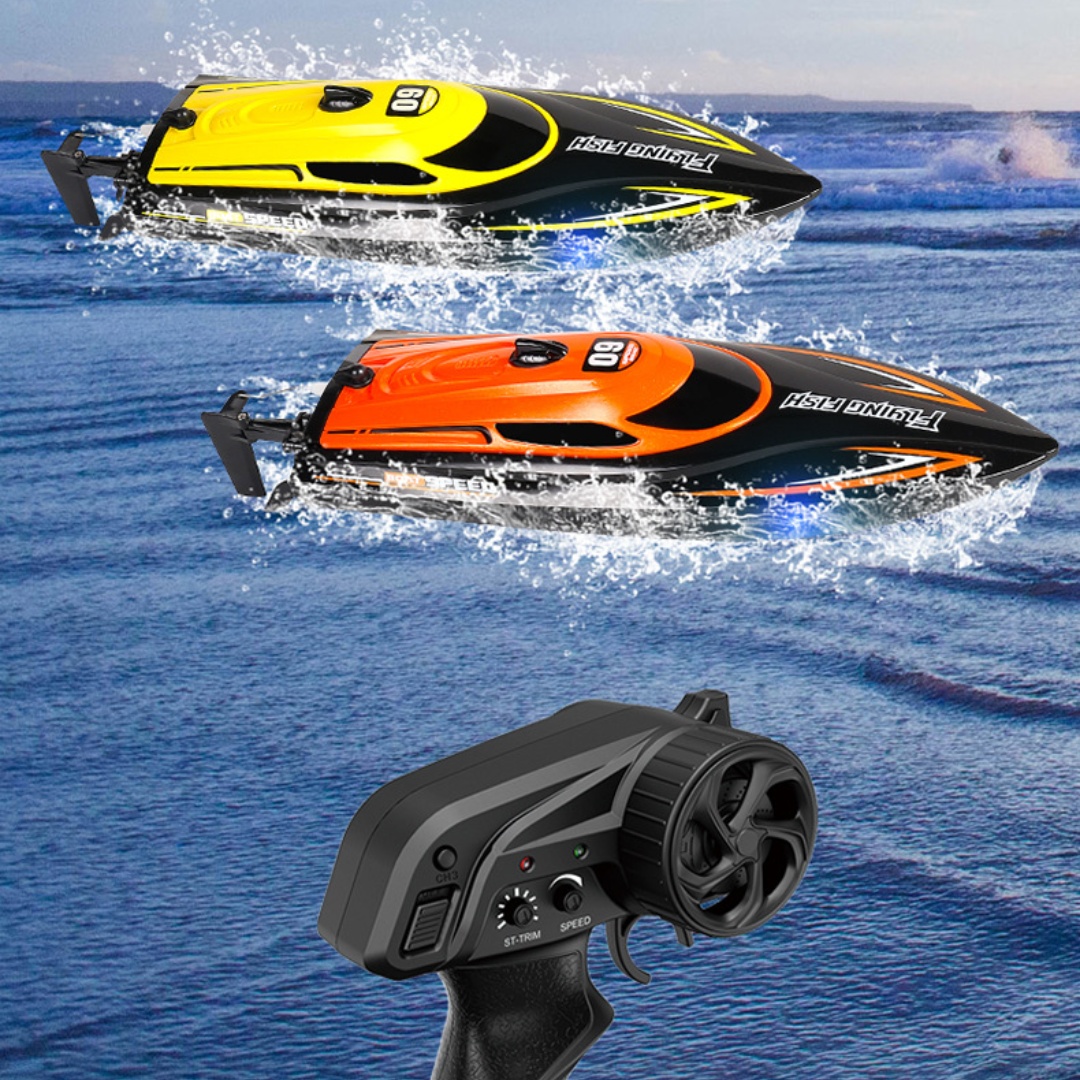子供 2.4 GHz リモコンスピードボートおもちゃ 25 キロ/h 防水高速電動 RC レーシングボートモデル男の子子供の誕生日ギフト
