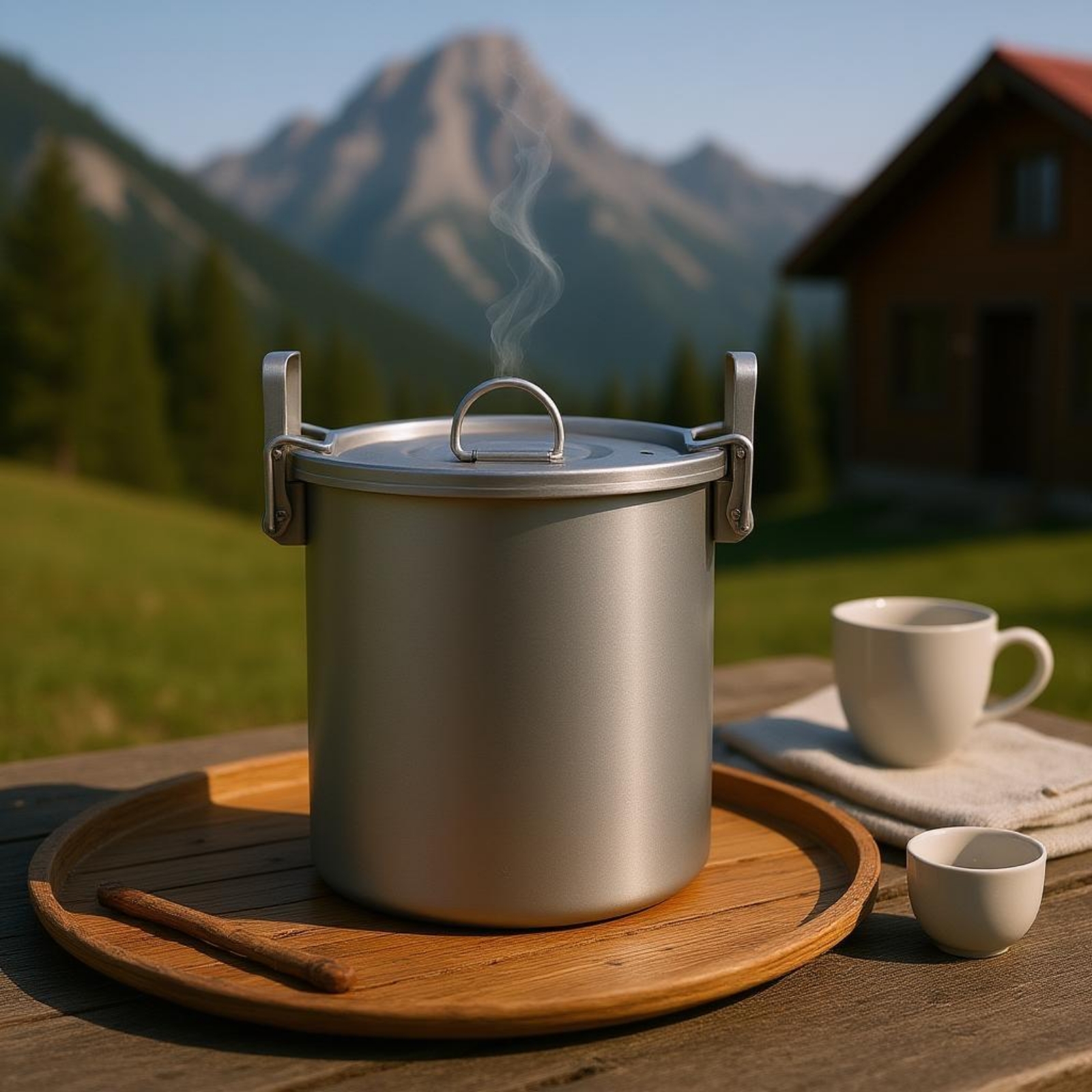 チタン炊飯器フィット蓋多目的蒸し器ポットポータブル調理鍋サイドハンドルチタン炊飯器ループハンドル
