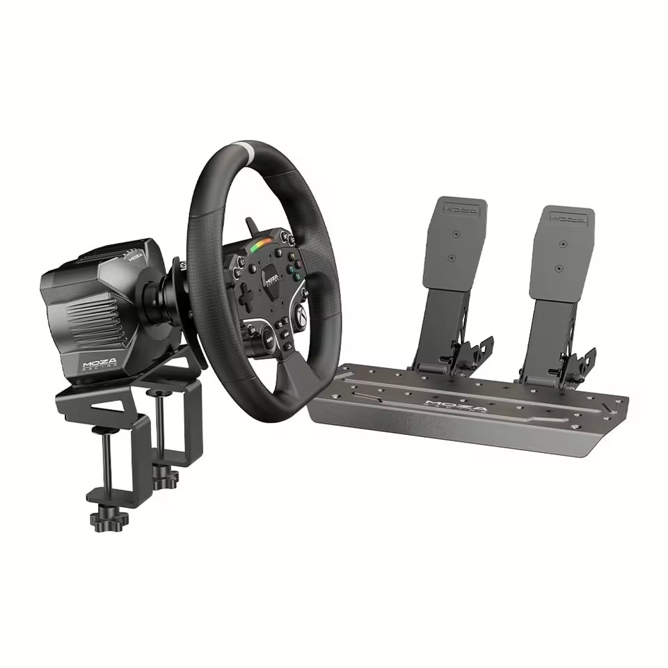 MOZA Racing for PC R3 3.9Nm ダイレクトドライブ パワーハウス ES Lite ステアリングホイール、ペダル付き