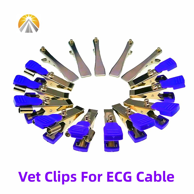 Multi-Function Veterinary ECG Clip EKG Clamp Electrodes For Animal Medical Cables with Din3.0 Banana 4.0 or Snap 4.0 Grabber Use