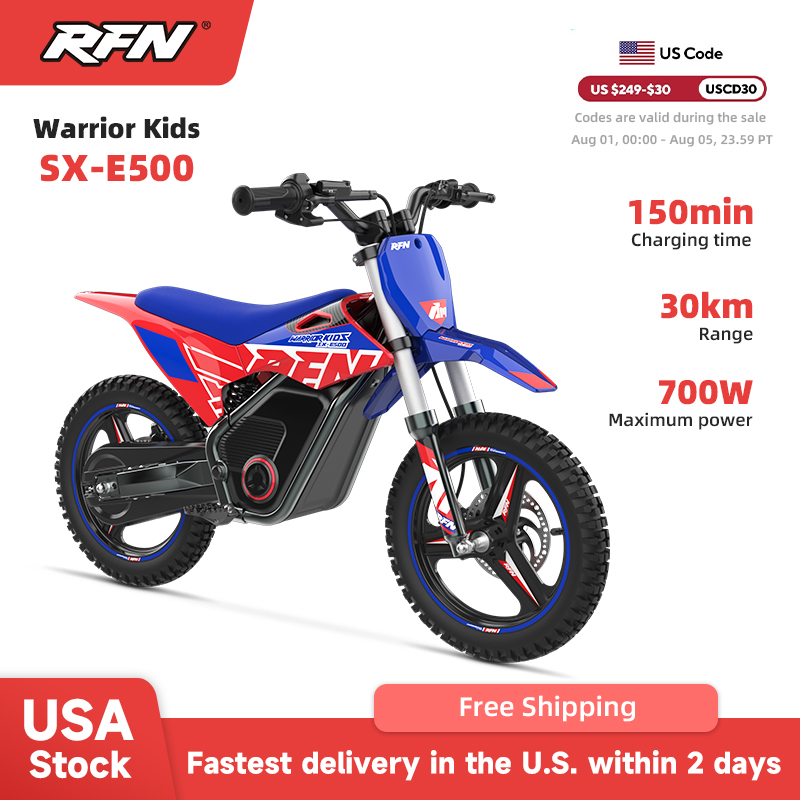 RFN Warrior キッズ電動ダートバイク |キッズ電動オフロードバイク |  スピード ライド |マルチスピード、屋外ライド (対象年齢 3 ～ 8 歳)