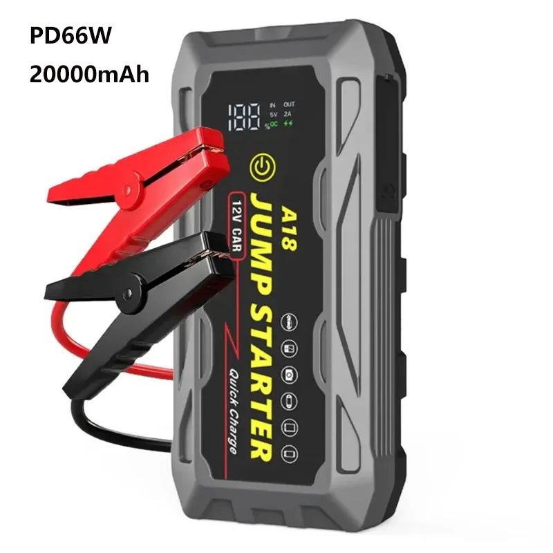 20000mAh PD66W ジャンプスターター電源銀行 2000A 12V ポータブル車バッテリースターター緊急自動ブースター始動装置ジャンプスタート