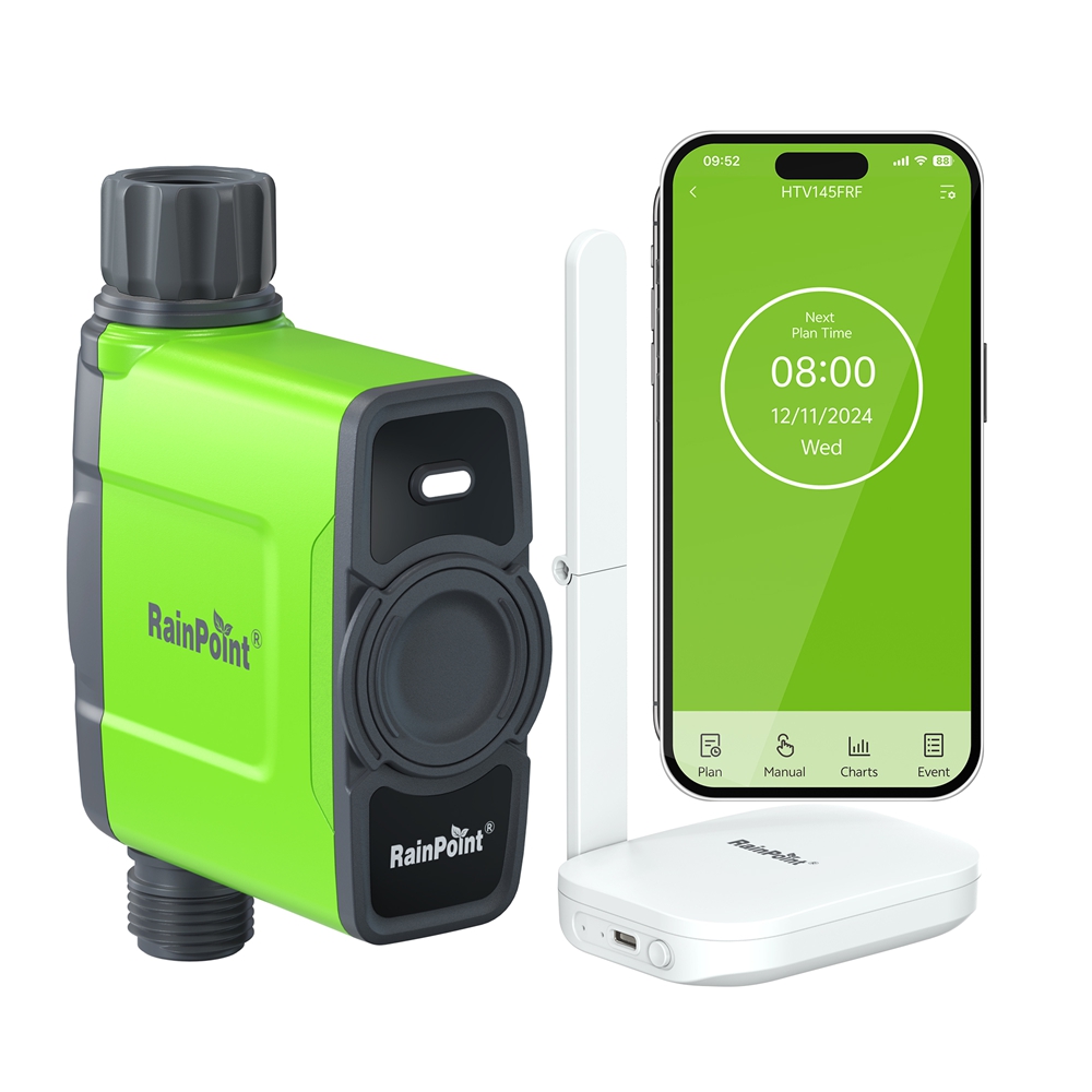 RAINPOINT WiFi ウォータータイマー WiFi スプリンクラーコントローラースマートガーデンホースタイマーバルブ自動点滴灌漑システム雨遅延