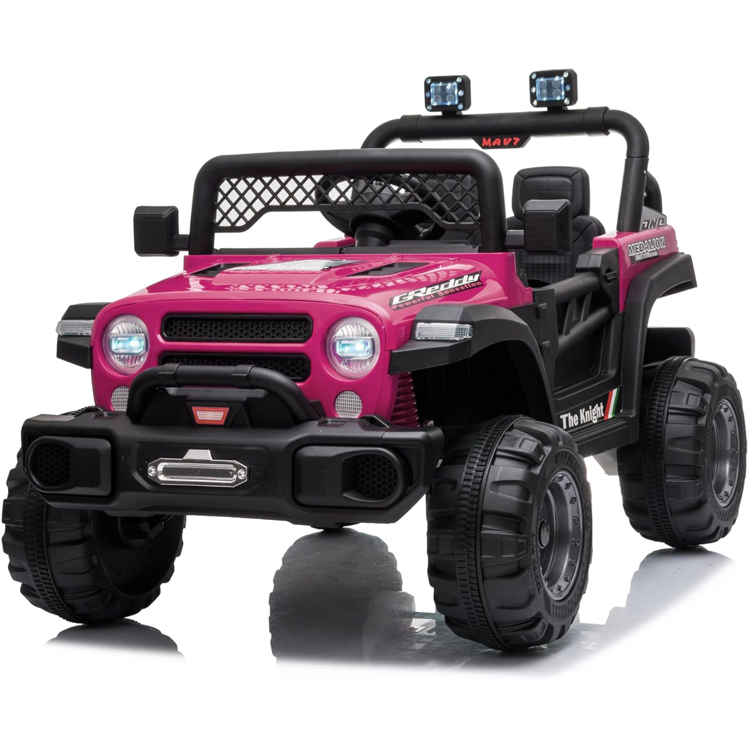 12V キッズライドオンカー、幼児と子供用の 2 人乗り電動おもちゃの車、リモコン付き、バッテリー駆動、音楽、LED ライト付き