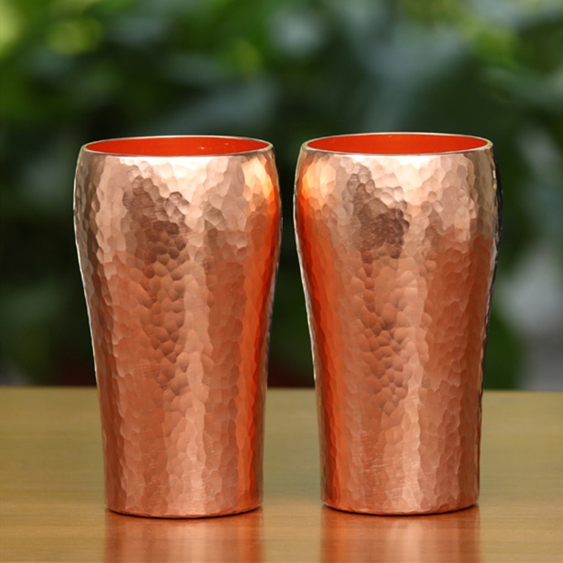 手作り純銅コーヒーカップビールミルクマグレトロエンボスハンマー増粘水 250 ミリリットル朝食箸置き茶食器