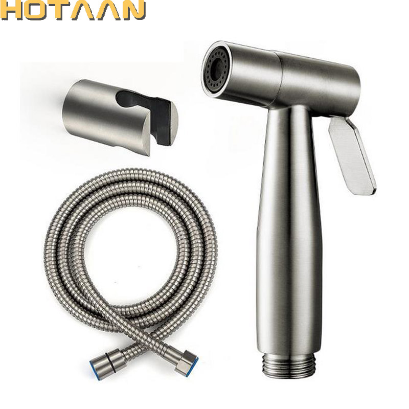 ホット販売 304 ステンレス鋼ハンドトイレビデミニシャワービデスプレー高圧小型 Shattaf スプレーニッケル起毛セット