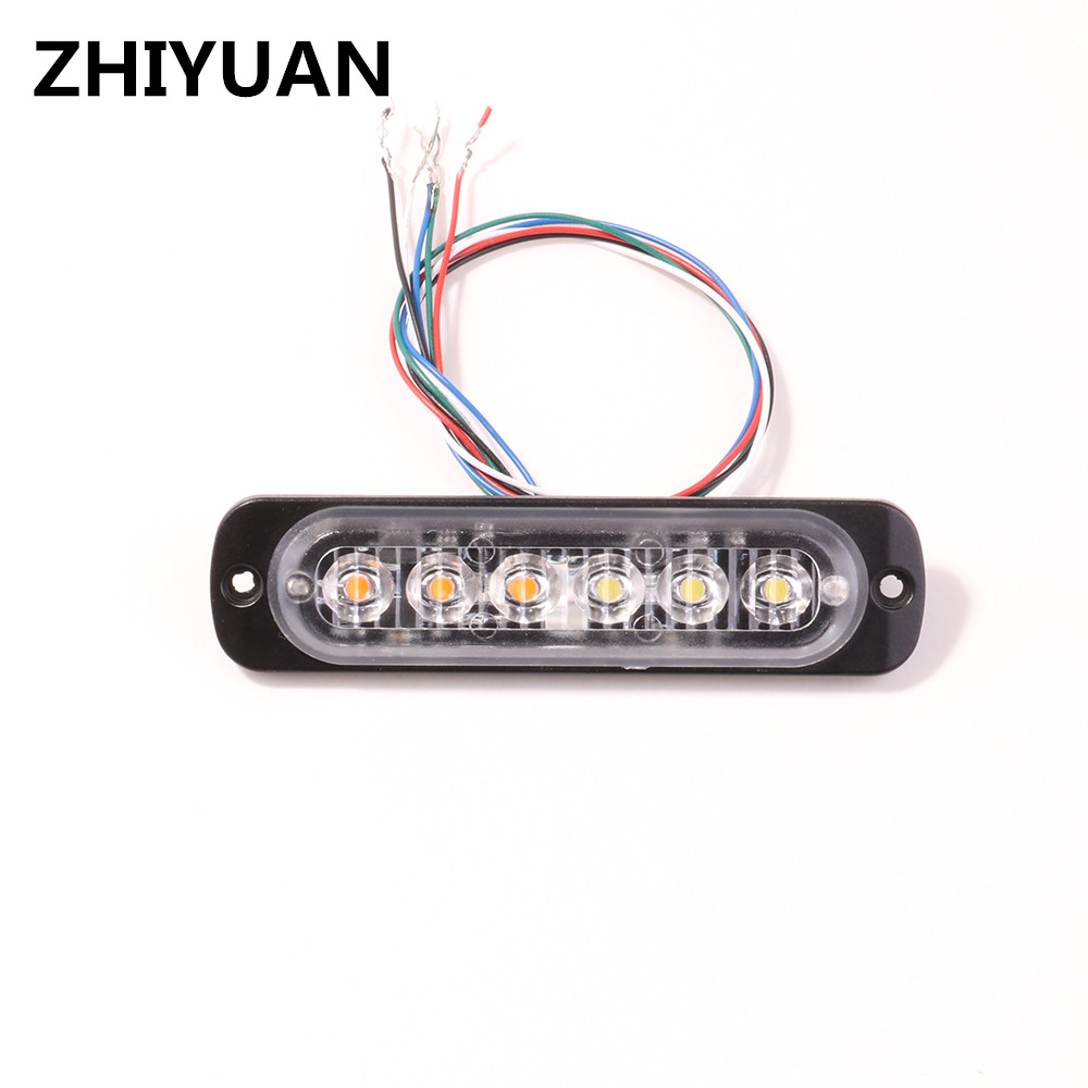 同期 Led 警告ストロボライト 6 ワットカースタイリングストロボ点滅ライトバートラックグリルデッキ信号緊急警報ランプ 12v