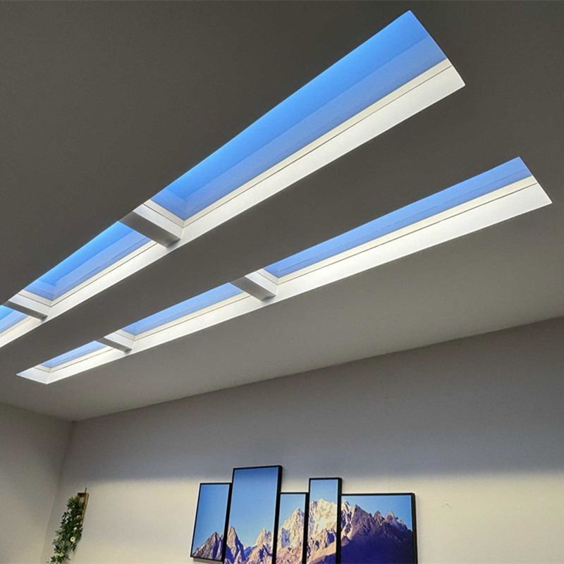 ブルー LED スカイシーリングライトミニマリストスクエア凹型シーリングライト寝室キッチンランプデザイナーオフィスシーリングライト