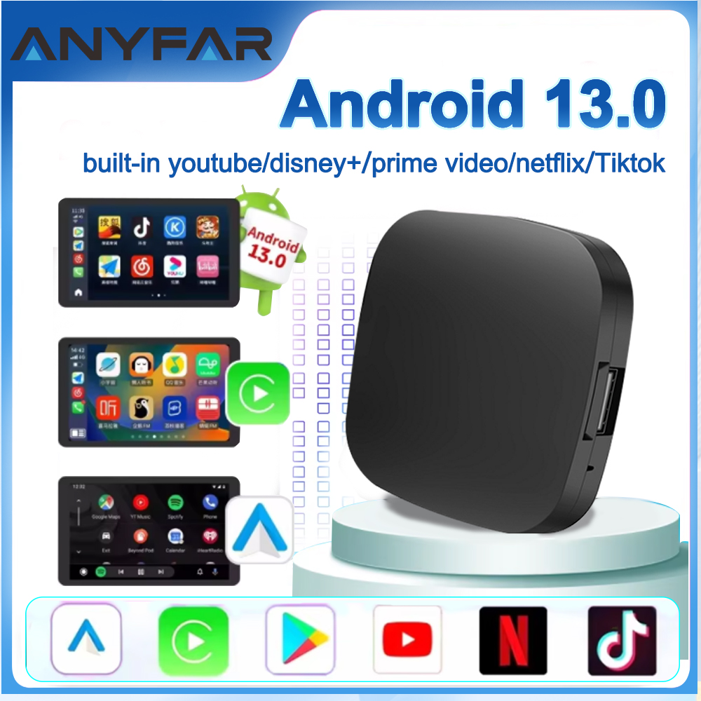 新しい Android13 CarPlay Boxi Ai ボックスサポート Netflix YouTube Google ストアワイヤレス Carplay Android Auto アダプター OEM 有線 CarPl