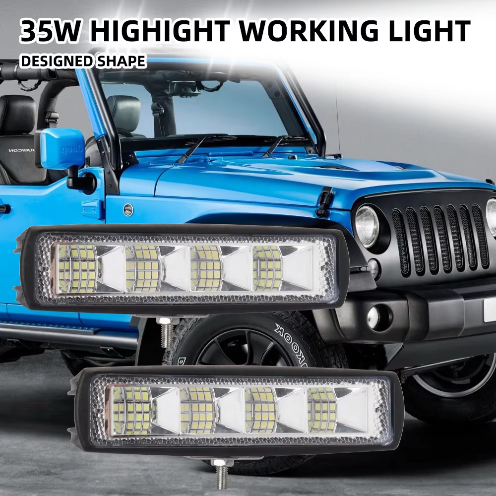 2 個オートバイヘッドランプ車の作業灯 12V LED バートラックボートトラクタートレーラーオフロード作業灯 LED スポットライトヘッドランプ