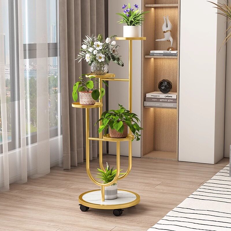 モバイルホイール付き植物棚温室テラス多層金属フラワースタンドバルコニーディスプレイメブルナバルコンガーデン家具