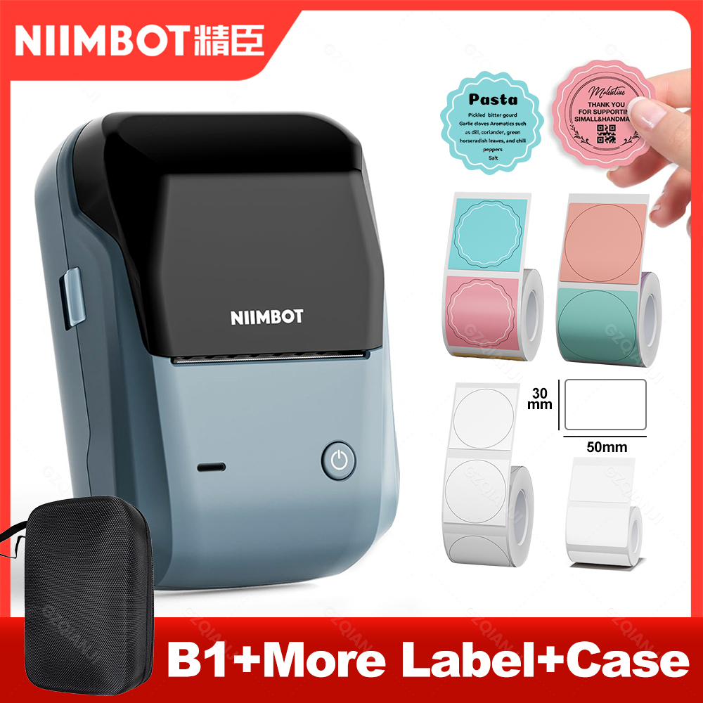 Niimbot B1 ミニラベルサーマルプリンタポ​​ータブル自己粘着 Bluetooth メーカーマシンラウンド UV タグステッカーラベルロール