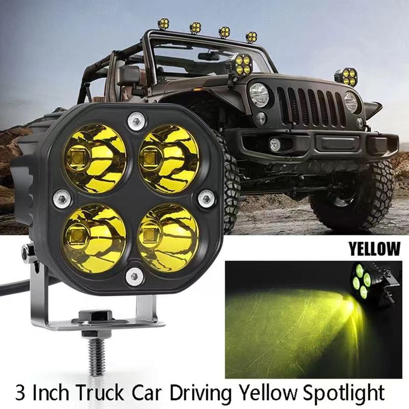 ホットオートバイスポットライト 3 インチ車 DRL 50000LM LED ワークスポットライト 4 × 4 オフロード RGB ストロボフォグランプ自動車アクセサリー