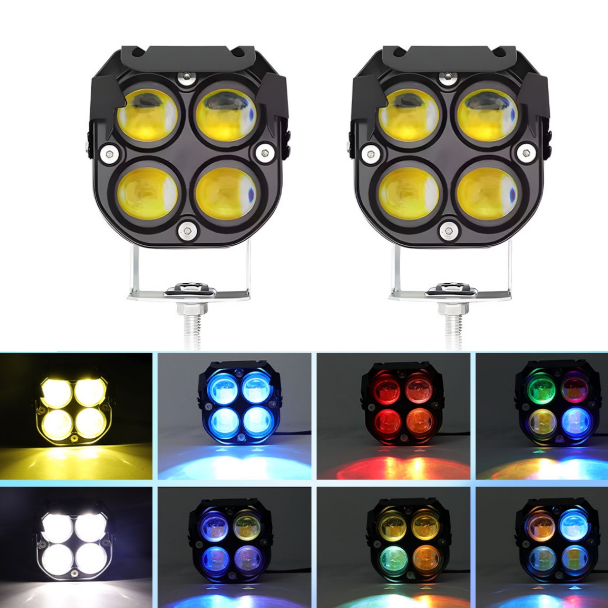 3 インチ LED ワークライトスクエアスポットビームフォグランプ Storbe ヘッドライト RGB ドライビングライトオフロードトラックピックアップ SUV ATV UTV 4x4