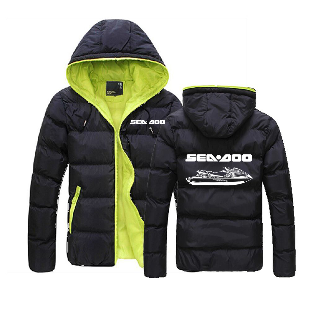 Sea Doo Seadoo モトメンズ新印刷冬暖かい綿カジュアル原宿フード付き快適なファッションパーカージッパージャケットコート
