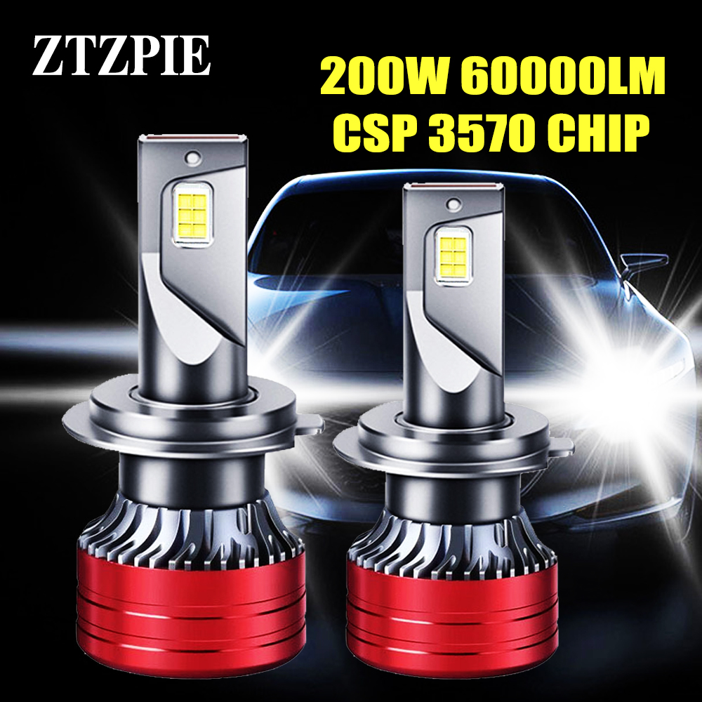 ZTZPIE 12V 6000k H1 H4 H7 H11 9005HB3 9006 HB4 電球 Led ランプ CSP 3570 車のヘッドライトオートフォグライトハイパワー 200 ワット 60000LM