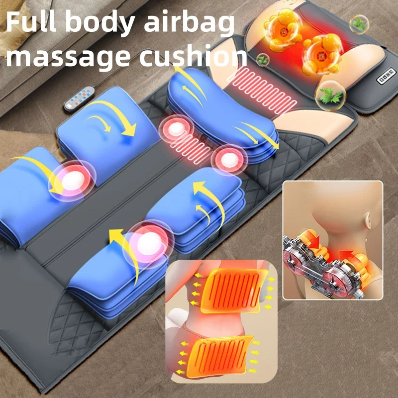 多機能インテリジェント全身マッサージマットレス家庭用電気エアバッグ混練加熱頚椎腰脚