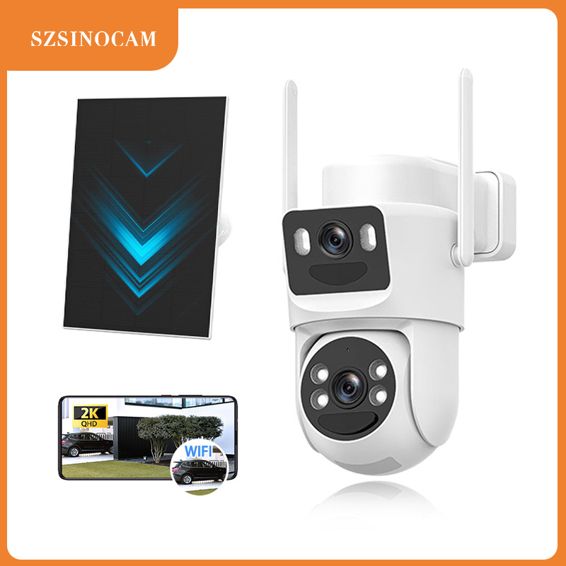 SZSINOCAM 3MP Wifi カメラ PTZ 屋外デュアルスクリーン人体検出デュアルレンズ 3MP セキュリティ保護 IP カメラオーディオ