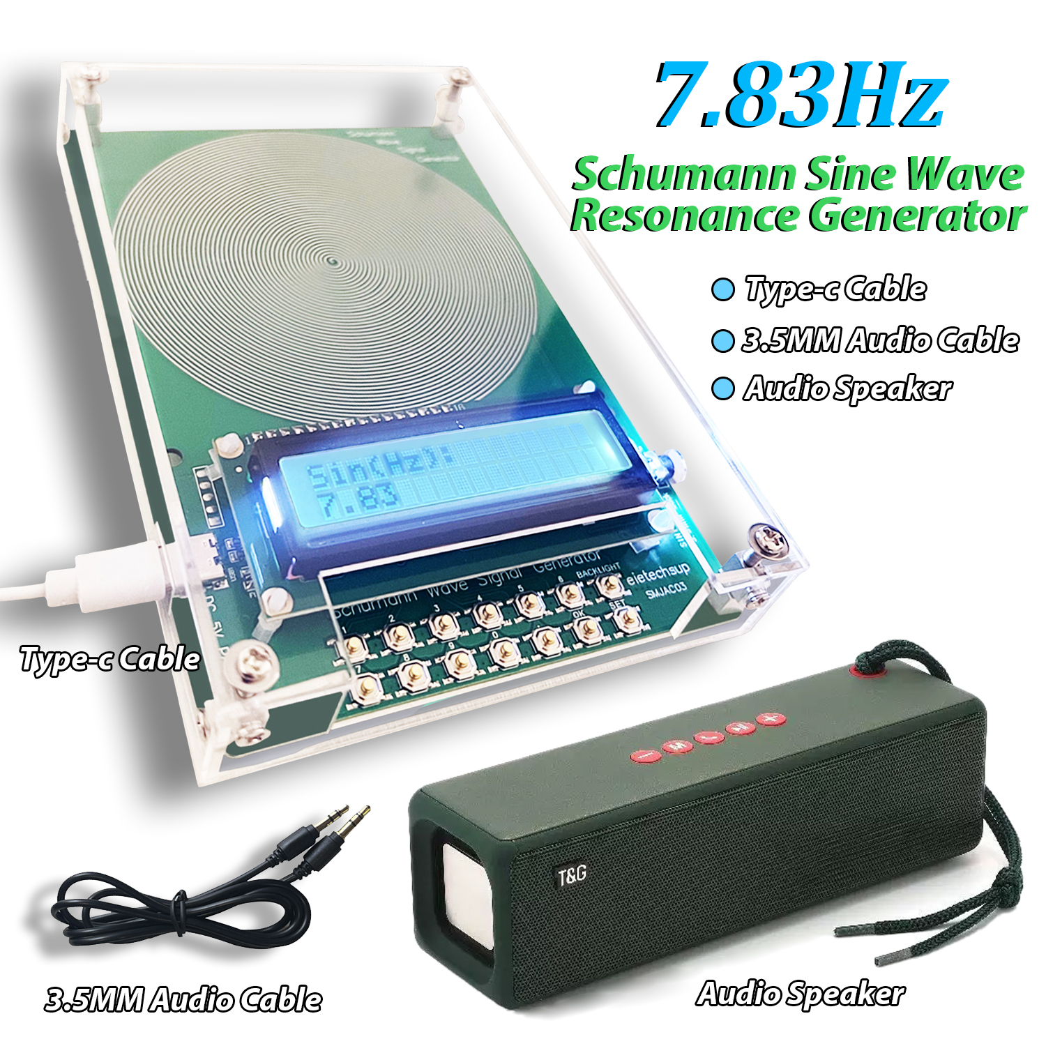 0.01HZ~100KHZ 7.83Hz シューマン共振 超低周波パルス波発生器 オーディオ共振器