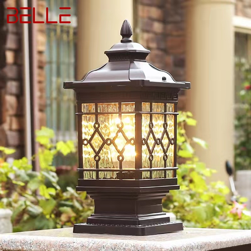BELLE 屋外クラシックポストランプシンプルな電気 LED ピラーライト防水ヴィラ中庭レトロな庭の風景